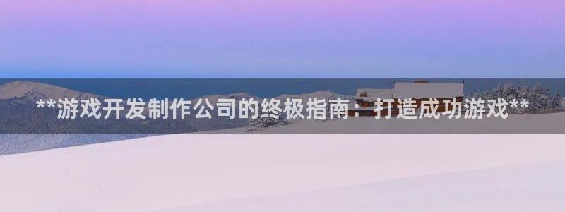 沐鸣代理22927：**游戏开发制作公司的终极指南：打造成功游戏**
